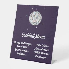 Disco Ball Menu Reclamebord Met Voetstuk