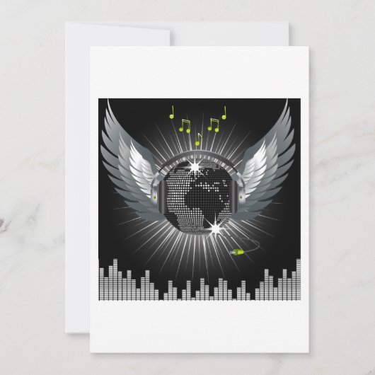 Disco Ball met Wings Kaart (Voorkant)