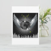 Disco Ball met Wings Kaart (Staand voorkant)