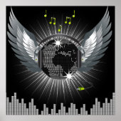 Disco Ball met Wings Poster (Voorkant)