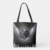 Disco Ball met Wings Tote Bag (Achterkant)