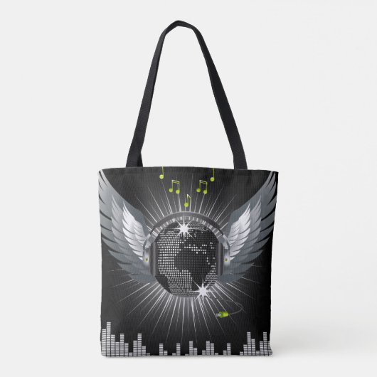 Disco Ball met Wings Tote Bag (Achterkant)