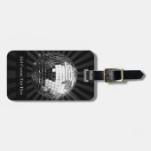 Disco Ball met zwarte achtergrond Bagagelabel (Voorkant horizontaal)