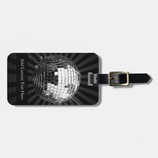 Disco Ball met zwarte achtergrond Bagagelabel (Voorkant horizontaal)