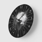Disco Ball met zwarte achtergrond Ronde Klok (Hoek)