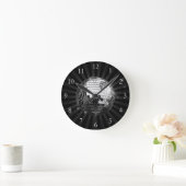 Disco Ball met zwarte achtergrond Ronde Klok (Huis)