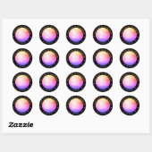 Disco Ball Names Trouwdatum Sinaasappel Blauw Mage Ronde Sticker (Vel)