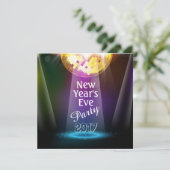 Disco Ball New Year's Eve Party Kaart (Staand voorkant)
