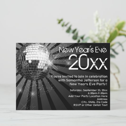 Disco Ball nieuwjaarsfeest Kaart (Staand voorkant)