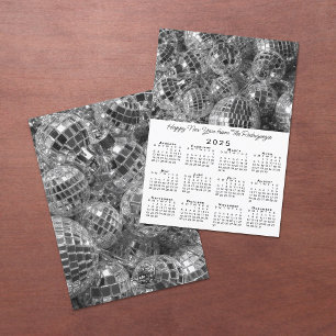 Disco Ball Ornamenten Foto 2025 Kalender Nieuwjaar Feestdagenkaart