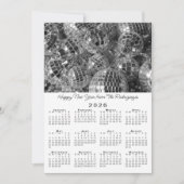 Disco Ball Ornamenten Foto 2026 Kalender Nieuwjaar Feestdagenkaart (Voorkant)