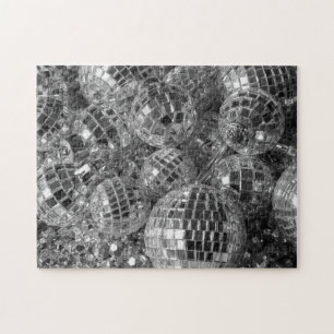 Disco Ball Ornaments Glam Black and White Photo Legpuzzel