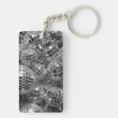 Disco Ball Ornaments Glam Black and White Photo Sleutelhanger (achterkant)