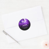 Disco ball paars ronde sticker (Envelop)