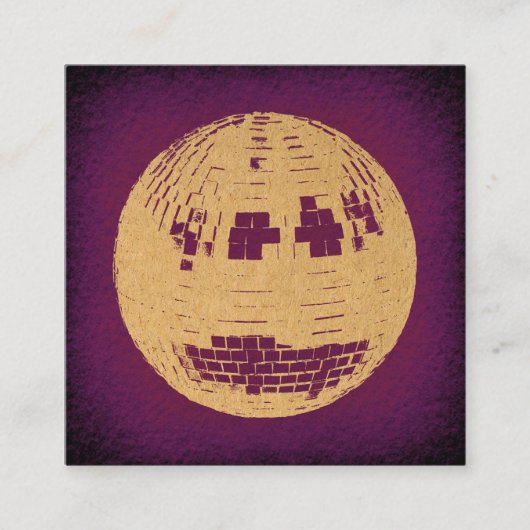 Disco Ball Paarse en Gold  kunst Informatiekaartje (Voorkant)