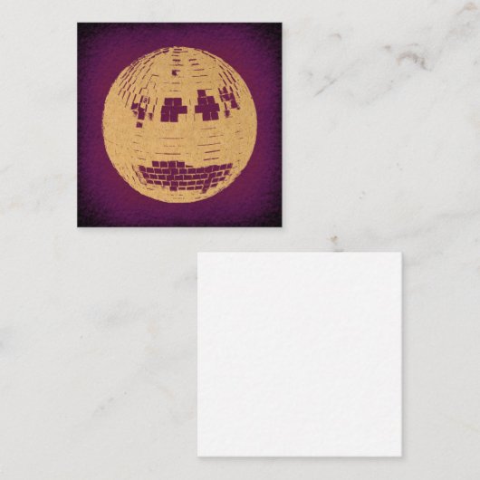 Disco Ball Paarse en Gold kunst Informatiekaartje (Voorkant / Achterkant)