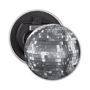 Disco Ball Party Bachelorette Verjaardag Fun Button Flesopener