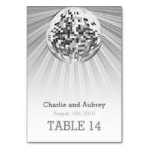 Disco Ball Party Tafel Kaart