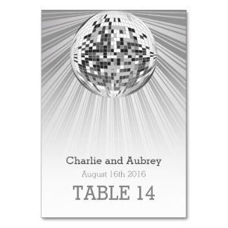 Disco Ball Party Tafel Kaart