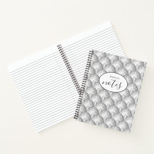 Disco Ball Patroon Aangepaste naam Notitieboek (Binnen)