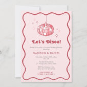 Disco Ball Pompoen Cherry Roze Trouwdouche Kaart (Voorkant)