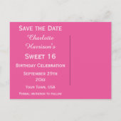 Disco Ball, Princess Coach & Horses slaan de datum Aankondigingskaart (Achterkant)