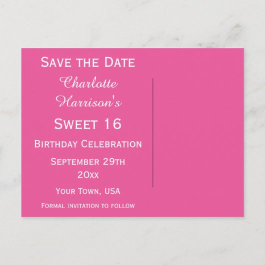 Disco Ball, Princess Coach & Horses slaan de datum Aankondigingskaart (Achterkant)