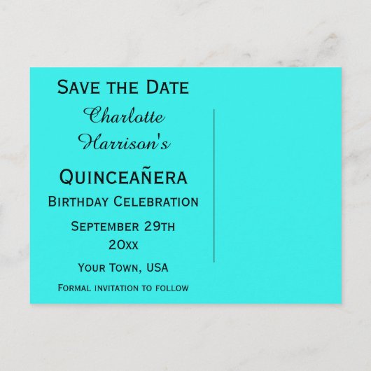 Disco Ball, Princess Coach & Horses slaan de datum Aankondigingskaart (Achterkant)