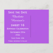 Disco Ball, Princess Coach & Horses slaan de datum Aankondigingskaart (Achterkant)