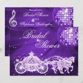 Disco Ball, Princess Coach & Horses Vrijgezellenfe Kaart (Voorkant / Achterkant)