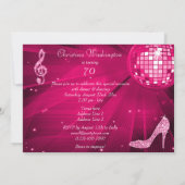 Disco Ball, Prinses Coach & Paarden 70e verjaardag Kaart (Achterkant)