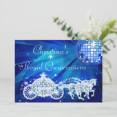 Disco Ball, Prinses Coach & Paarden Quinceañera Kaart (Staand voorkant)
