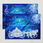 Disco Ball, Prinses Coach & Paarden Quinceañera Kaart (Voorkant / Achterkant)