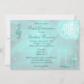 Disco Ball, Prinses Coach & Paarden Quinceañera Kaart (Achterkant)