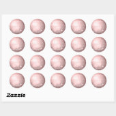 Disco Ball Retro 70s Champagne Roze Envelope Seal Ronde Sticker (Vel)