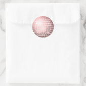 Disco Ball Retro 70s Champagne Roze Envelope Seal Ronde Sticker (Tas)