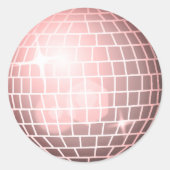 Disco Ball Retro 70s Champagne Roze Envelope Seal Ronde Sticker (Voorkant)