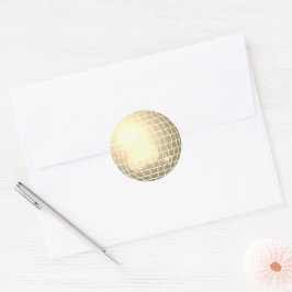 Disco Ball Retro 70s Gouden Envelopzegel Ronde Sticker
