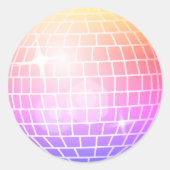 Disco Ball Retro 70s kleurrijke envelop afdichting Ronde Sticker (Voorkant)
