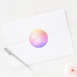 Disco Ball Retro 70s kleurrijke envelop afdichting Ronde Sticker