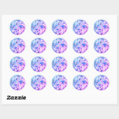 Disco Ball Retro 70s Roze Blauwe Envelope Seal Ronde Sticker (Vel)