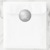 Disco Ball Retro 70s Zilveren Envelopzegel Ronde Sticker (Tas)