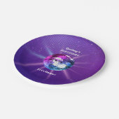 Disco Ball Retro Birthday Papieren Bordje (Gekanteld)