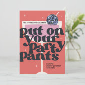 Disco Ball Retro Cocktail Party Uitnodiging (Staand voorkant)