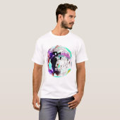 Disco Ball Retro Neon 70s 80s T-Shirt  (Voorkant volledig)