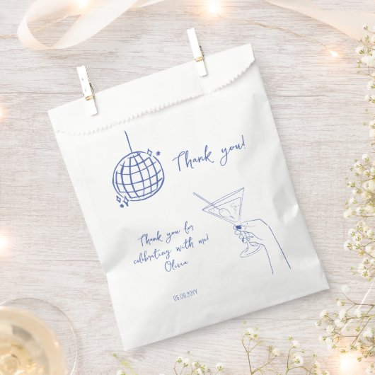 Disco Ball Retro Verjaardagscocktail dank u gunst Bedankzakje (Geknipt)