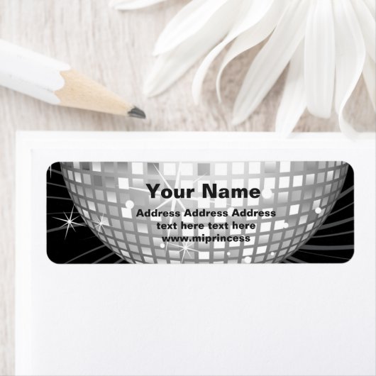 disco ball return address stickers (Insitu)