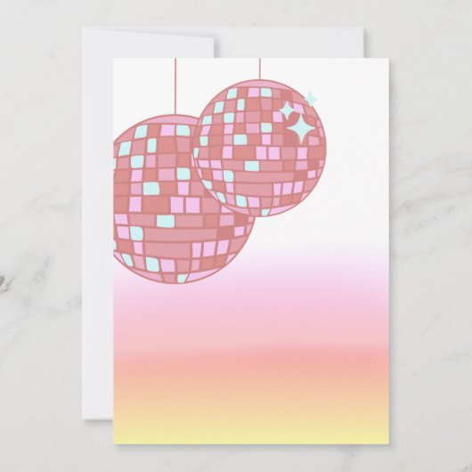 Disco Ball Roller Skating Birthday Party Kaart (Achterkant)