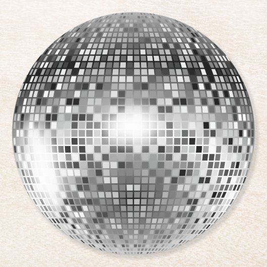 Disco Ball Ronde Kartonnen Onderzetter (Voorkant)
