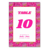 Disco Ball Roze Trouwtafel Numbers Dubbelzijdig Kaart (Achterkant)